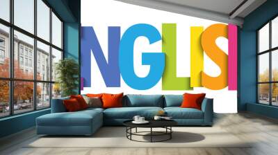 ENGLISH vector rainbow gradient typography banner Wall mural