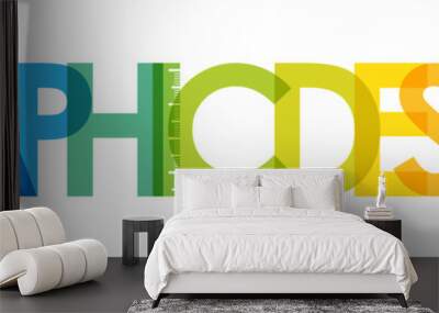 GRAPHIC DESIGN colorful gradient vector typography with pencil and ruler symbols Wall mural