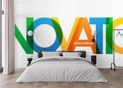 INNOVATION Overlapping Bright Vector Letters Wall mural