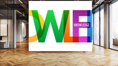 KNOWLEDGE colorful vector typography banner on white background Wall mural