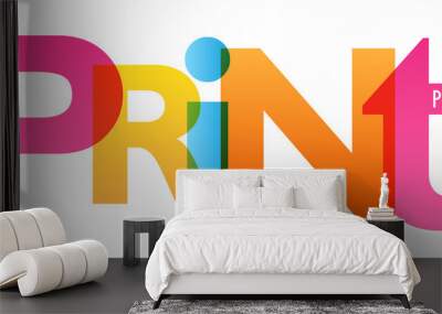 PRINT colorful typography banner Wall mural