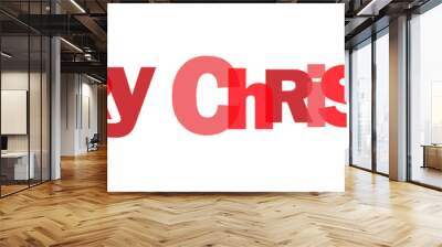 Red vector letters spelling MERRY CHRISTMAS Wall mural