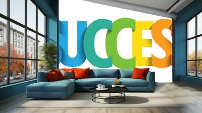 SUCCESS colorful typography banner Wall mural