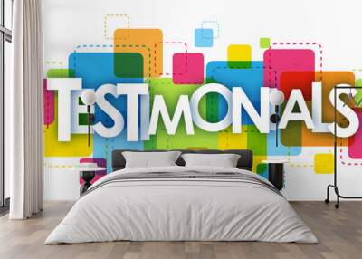 TESTIMONIALS colorful squares banner Wall mural