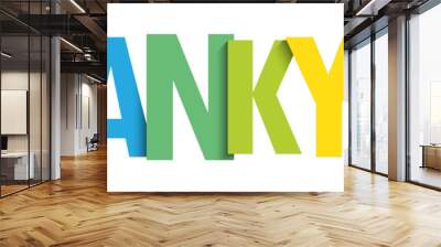 THANK YOU! vector rainbow gradient typography banner Wall mural