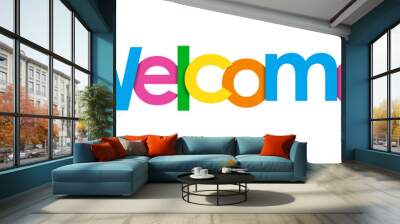 WELCOME! colorful typography banner Wall mural