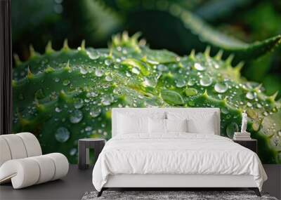 Cactus Water. Refreshing Herbal Aloe Vera Drink to Make You Well Wall mural