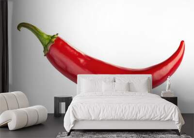 Fiery Red Chili Pepper on Clean White Background for Spicy Cooking Recipes Wall mural