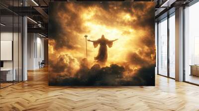 God Judgment. Imagining the Final Day of Reckoning as Heaven Opens Wall mural