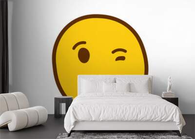 Winking Face Emoji vector illustration. Wall mural