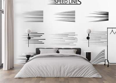 Speed Line Set. Vector design elements isolated on light background. Wall mural