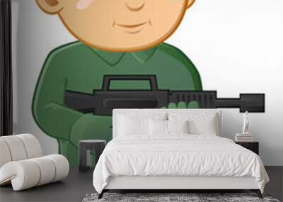 Soldier cartoon vector image Wall mural