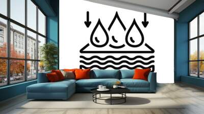 Black line icon for absorbent  Wall mural