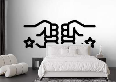 Black line icon for commitment Wall mural