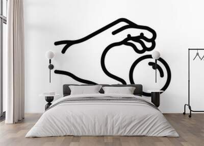 Black line icon for grab Wall mural