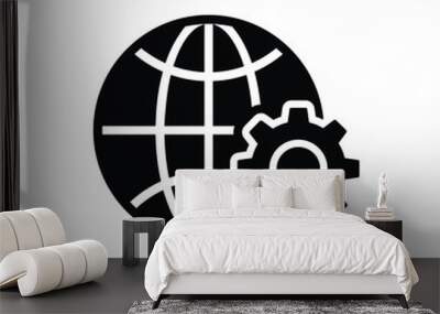 black solid icon for web development Wall mural