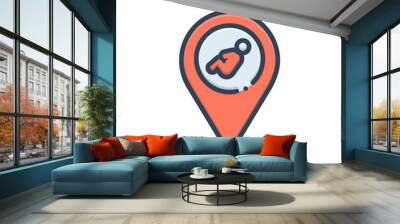 Color illustration icon for birthplace  Wall mural