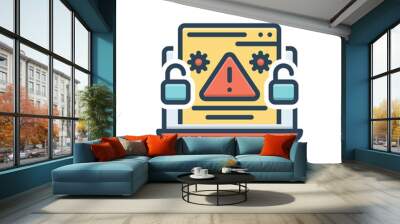 Color illustration icon for hack Wall mural