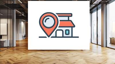 color illustration icon for locale Wall mural