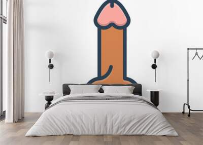 Color illustration icon for penis
 Wall mural