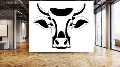 cow face , front view, vector illustration Wall mural