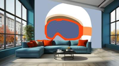 helmet sports ski and glasses  vector illustration flat style   profile Wall mural