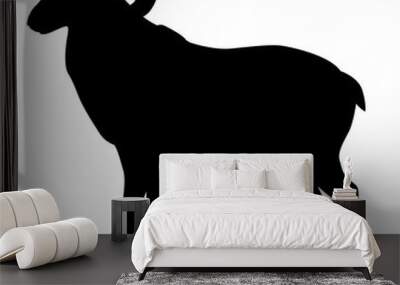 Wild  ram  black silhouette vector illustration Wall mural