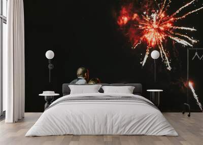 fireworks on a wedding Wall mural