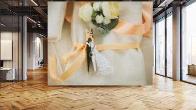 Wedding decoration with flowers Wall mural