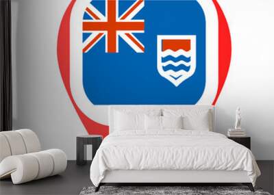 cayman island flag pin marker country locator Wall mural