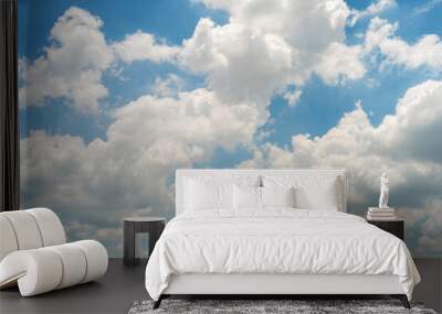 Blue sky color with clouds background photo Wall mural