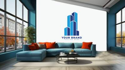 real estate skyscraper building property vector logo design element Wall mural