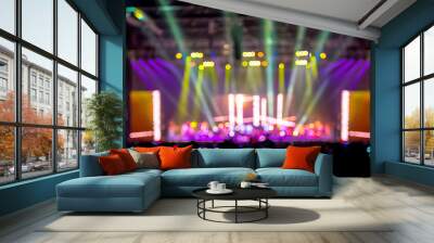 Blurred background : Bokeh lighting in concert with audience ,Mu Wall mural