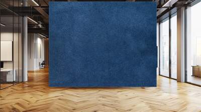 close up blue color crumpled leather texture background Wall mural