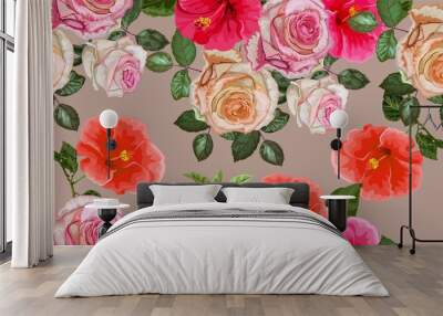 Rose seamless pattern Wall mural