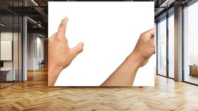 Set of images of hands doing various gestures together  Concepts about business and technology  Isolated on a white background. Wall mural