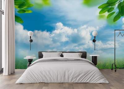 green field and sky Wall mural