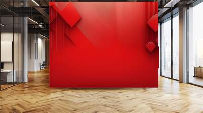 red background with a frame Wall mural