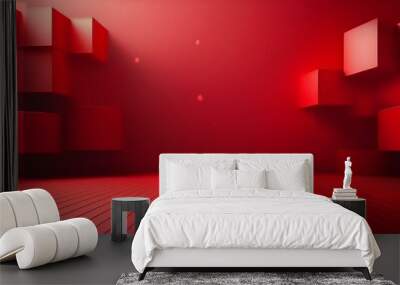 red room with a red carpet Wall mural