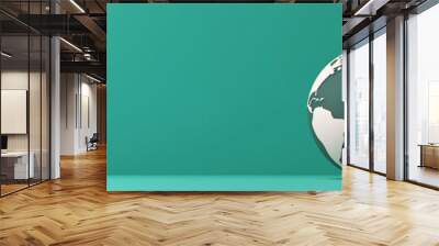 Green Earth - Promoting Environmental Preservation and Sustainable Practices with 3D Illustration Space for Text Wall mural