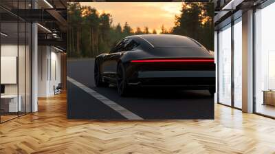 Highperformance EV, ecofriendly road, cuttingedge technology Wall mural