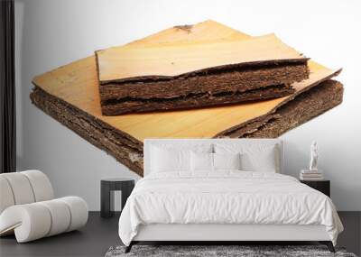 particle board damaged by water and humidity - wood material for furniture Wall mural