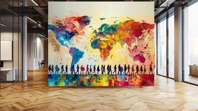 Talent migration and the global village concept enhancing intercultural understanding and fostering international partnerships Wall mural