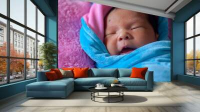 Newborn baby aged 3 days Wall mural