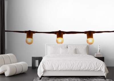 string wired bulbs on white background Wall mural