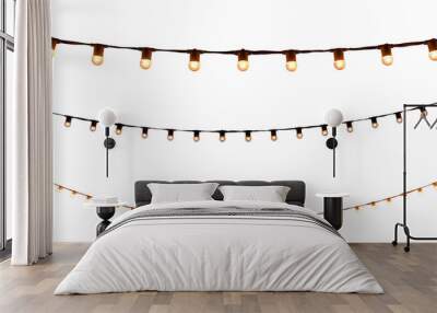 string wired bulbs on white background Wall mural