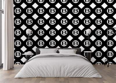 B word inside octagon shape background texture Wall mural