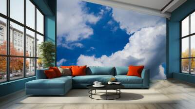 Beautiful abstract cloud and clear blue sky landscape nature background and wallpaper Wall mural