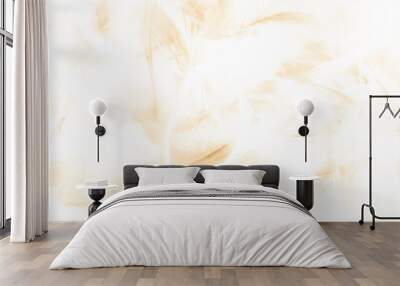 Beautiful abstract texture close up color white gold brown and yellow feathers background and wallpaper Wall mural