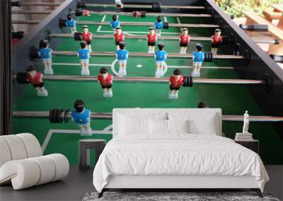 Mini Football Table Game for play, relax on vacation. Wall mural